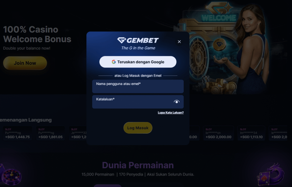 gembet malaysia how to login
